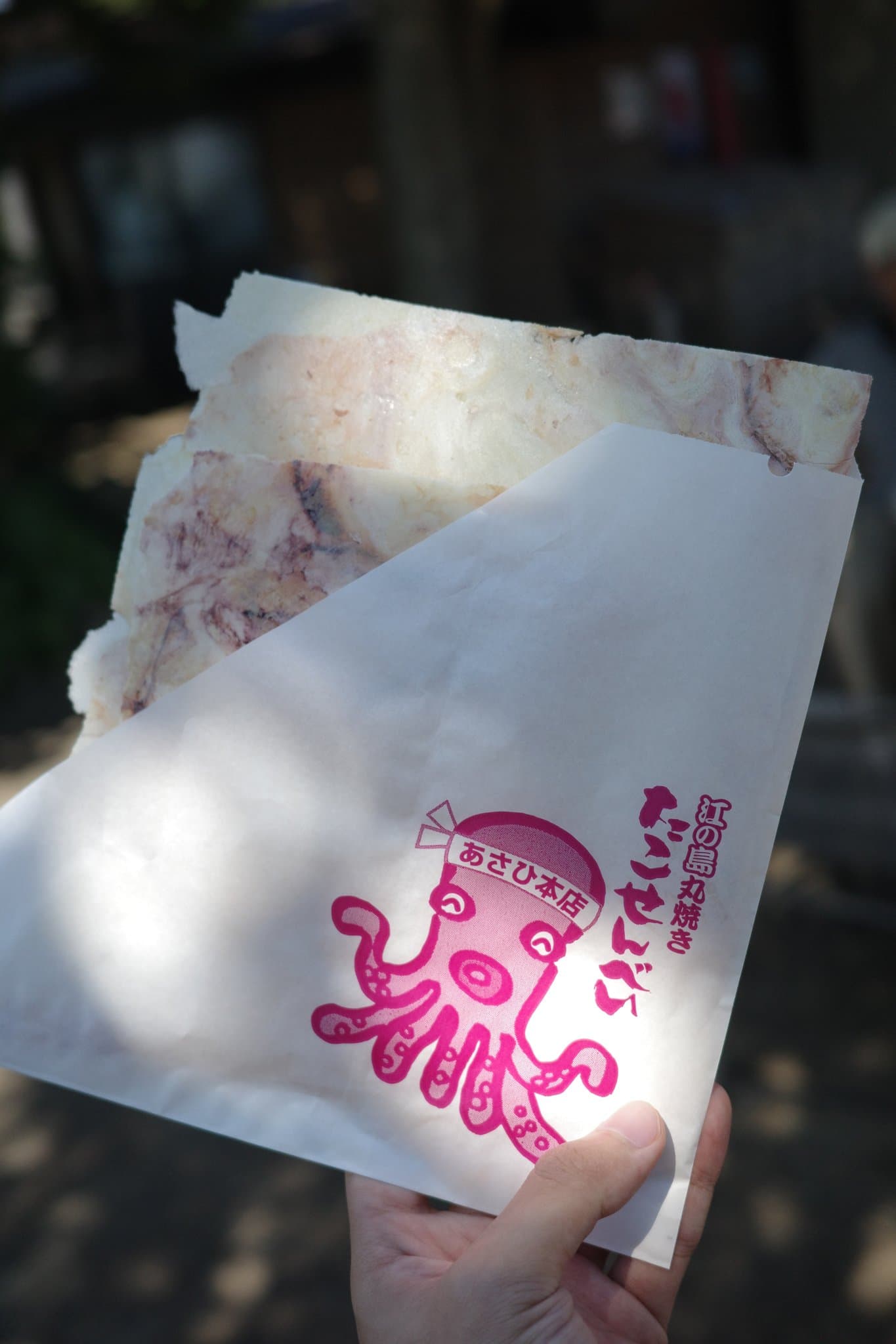 江之島あさひ本店的整隻章魚仙貝(丸焼きたこせんべい)